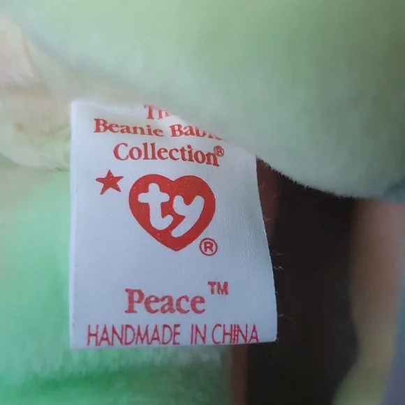 Peace ✌Tiedye Bear Ty Beanie Baby 🐻 Gift, Kids Toy, Rare Collectible, NWT - Picture 7 of 11